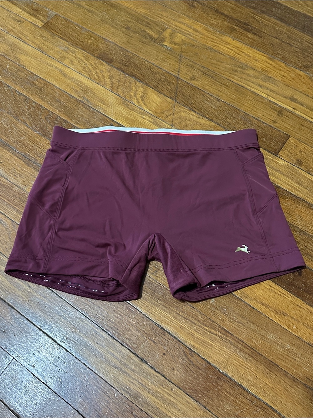 Tracksmith Women's Maroon Running Shorts, Gel Pockets, Sz Large